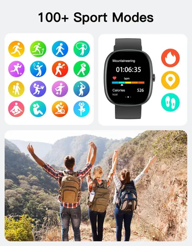Miniatura 3 de Fitness Trackers for Men Women with Bluetooth Call 24/7 Heart Rate & Blood Oxygen Monitor Sleep Tracker, Steps/Calories Counter