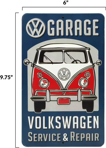 Miniatura 6 de Letrero de metal para reparación y servicio de garaje Volkswagen - Letrero vintage de Volkswagen para garaje o cueva de hombre