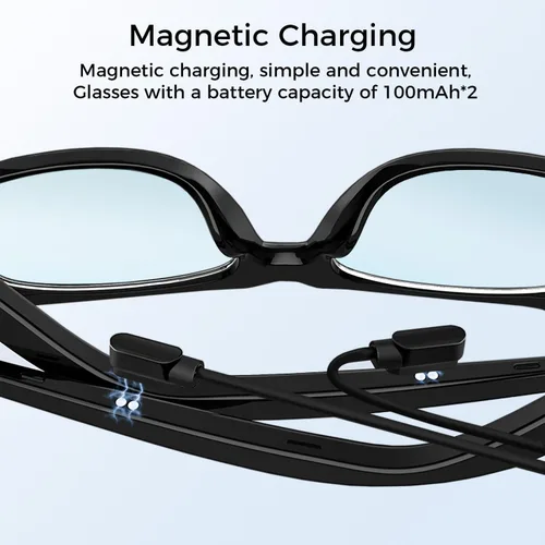 Miniatura 6 de Lentes inteligentes, lentes Bluetooth para hombres y mujeres, con altavoces, asistente de voz, protección UV, lentes magnéticos polarizados