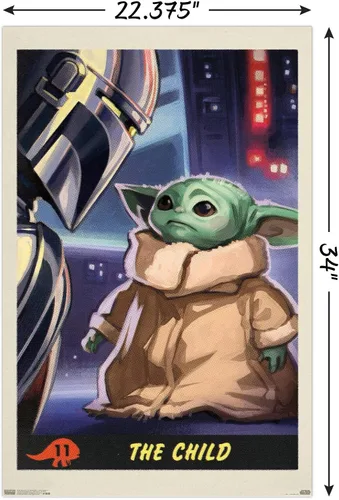 Miniatura 3 de Trends International Star Wars: The Mandalorian - Póster infantil número 11, 22.375 x 34 pulgadas, paquete de póster y montaje