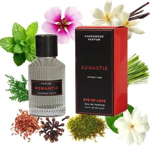 Eye Of Love - Parfum de feromonas románticas de lujo para hombres, 1.7 onzas líquidas, colonia cítrica especiada cálida para uso diario y de noche