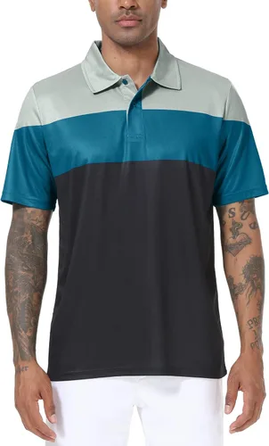 Miniatura 2 de Polo de golf para hombre grande y alto, ajuste seco, manga corta, impresión, rendimiento que absorbe la humedad, polo deportivo M-7XL