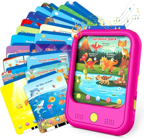 Tableta de aprendizaje para niños, almohadilla de aprendizaje educativa para niños de 2 a 5 años para aprender alfabetos, números, alimentos,