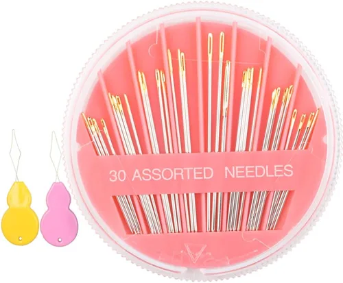 Hekisn 60 agujas de coser a mano de alta calidad, paquete de 2 unidades, 6 tamaños, 30 unidades, agujas de coser surtidas, agujas de coser para
