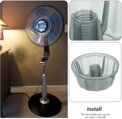 Miniatura 9 de Angoily 5 tapas de tuerca de ventilador para ventiladores de techo fáciles de instalar, tapas de plástico para fijación de cuchillas, compatibilidad