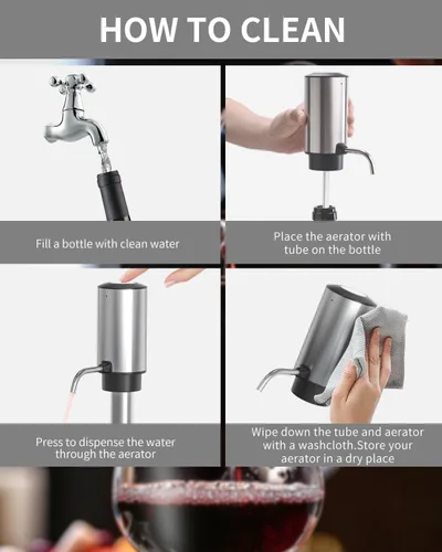Miniatura 4 de CIRCLE JOY Aireador de vino eléctrico con base de almacenamiento, sacacorchos y tapón de vino al vacío, regalo de elefante blanco para amantes