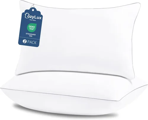 CozyLux Almohadas de cama suaves y de apoyo para personas que duermen de lado y de espalda, relleno alternativo con certificado Oeko-Tex, almohada