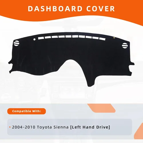 Miniatura 2 de Alfombrilla Cobertora para Salpicadero Compatible con Toyota Sienna 2010-2004 (Sin Modelos HUD), Alfombrilla Antirreflejos para Salpicadero