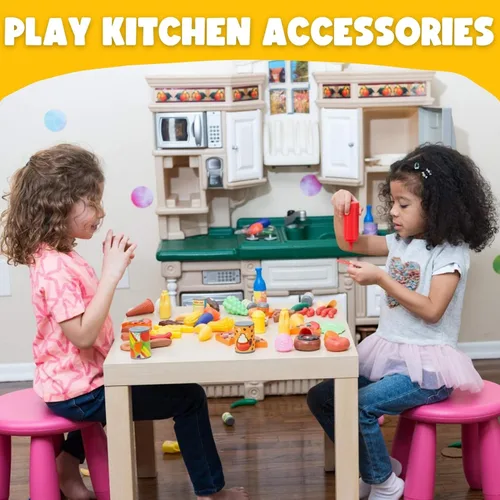 Miniatura 7 de Conjunto surtido de 120 piezas de lujo de juguetes de comida de simulación, golosinas sabrosas de plástico para juegos de cocinar y comprar