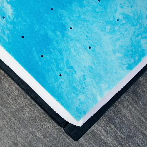 Miniatura 5 de Cubrecolchón de espuma viscoelástica de 3 pulgadas, espuma viscoelástica de gel refrescante, diseño ventilado, espuma certificada CertiPUR-US