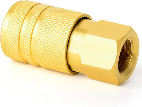 Miniatura 7 de GASHER Acoplador industrial femenino de latón de 2 piezas, tamaño de roscas femeninas, acoplador de aire de conexión rápida