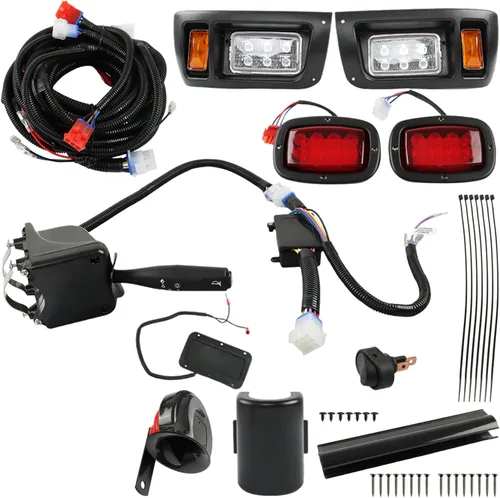 Kit de luz de carrito de golf WFLNHB de reemplazo para Club Car DS 1993 en adelante, kit completo de faros traseros con lámpara de marcha diurna,