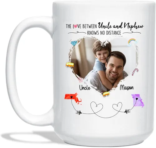 Miniatura 21 de Taza de café blanca con texto en inglés «Choose States Names», 11 tazas de 15 onzas con texto en inglés «The Love Between Father And Daughter Knows