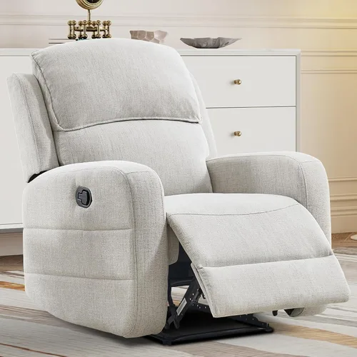 Miniatura 7 de EBELLO Juego de sofá reclinable manual para sala de estar, sofá reclinable de tela suave para sala de reuniones, respaldo y apoyabrazos acolchados