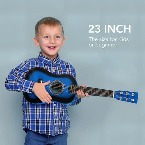 Miniatura 6 de Toddmomy Guitarra acústica pequeña de 23 pulgadas, instrumento popular de 6 cuerdas para niños, juguete de aprendizaje de música para principiantes