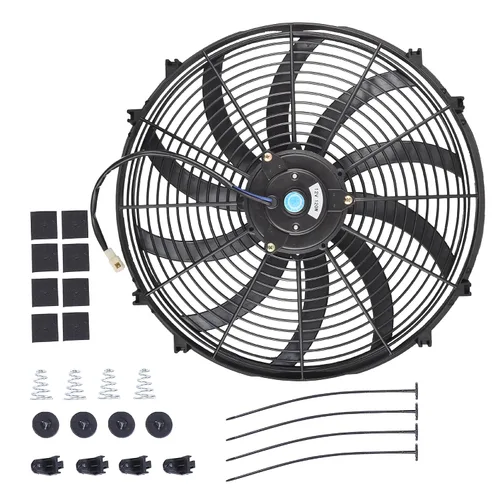 Miniatura 13 de Ventilador delgado de 10 pulgadas de empuje y tracción, ventilador eléctrico de enfriamiento para radiador universal de alto rendimiento, motor