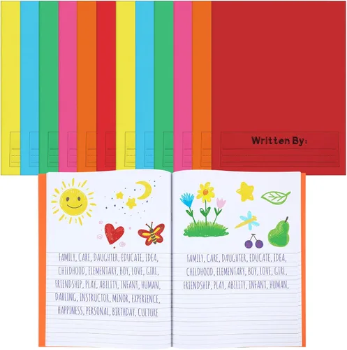 Henoyso 12 piezas de cuaderno de composición primaria K-2 9 3/4 x 7 1/2 pulgadas, diario primario, cuaderno para suministros de niños, libro en Con