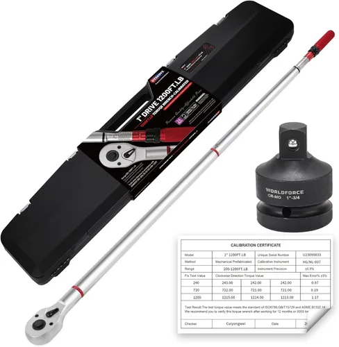 Miniatura 8 de Llave dinamométrica de clic de 1/2 pulgada 10-170 FT-LB/13.6-230.5N.M, precisión de ±3%, llave dinamométrica profesional de clic de doble dirección