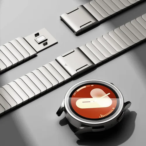Miniatura 3 de FULLIFE Compatible con Samsung Galaxy Watch 7, 6, 5, 4, correa de 1.575 pulgadas, 1.732 pulgadas, acero inoxidable con cierre magnético, correa sin