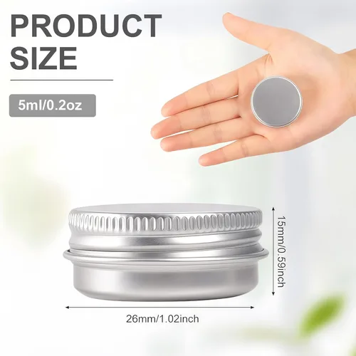 Miniatura 2 de 20 unidades de 0.2 fl oz 0.17 onzas pequeñas de metal vacío de acero de aluminio latas latas botella deslizante caja de contenedores cosméticos
