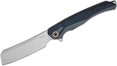 Kershaw Strata Cleaver - Cuchillo de bolsillo, negro, hoja de acero de alto carbono de 4 pulgadas, EDC con apertura manual, bolsillo de transporte