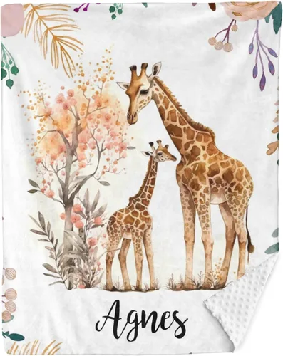 Miniatura 40 de Mantas de bebé personalizadas para niños, manta de felpa suave de doble capa con respaldo de puntos, manta personalizada de oso minky, manta de bebé