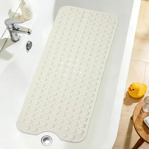 Miniatura 36 de Tapete de ducha negro antideslizante de 17 x 30 pulgadas, tamaño estándar, tapete de baño de burbujas suaves para ducha interior, tapete de baño