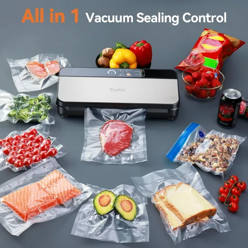 Miniatura 7 de Máquina selladora al vacío, sellador de alimentos, selladores de vacío para alimentos, 80KPA, sellado automático 8 en 1, modo seco/húmedo