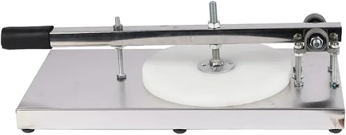 Miniatura 5 de Máquina de prensa de masa de pizza de 9.5 pulgadas, prensa de pizza doméstica de acero inoxidable con placa portátil para masas comerciales Chapati