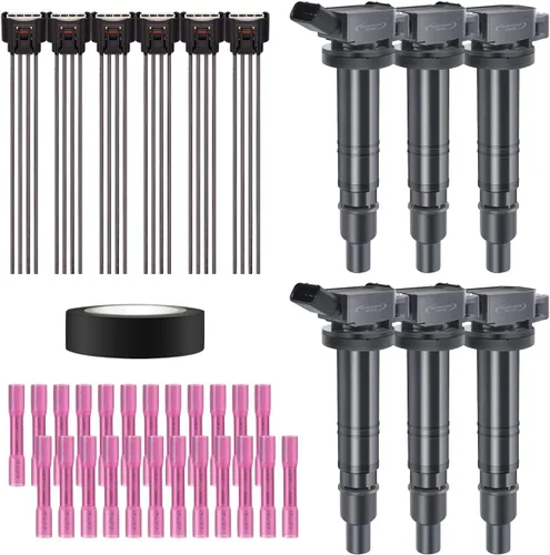 Miniatura 26 de Juego de 4 bobinas de encendido y conector hembra arnés de enchufe compatible con Infiniti Frontier Altima Versa Sentra NV200 Rogue FX50 QX60 QX70