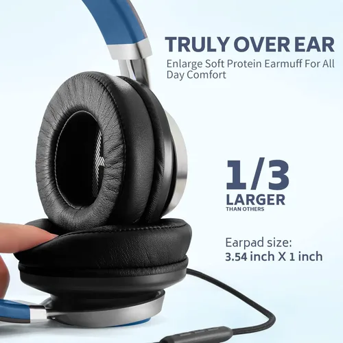 Miniatura 2 de AC01 auriculares de diadema con cable, auriculares pasivos con aislamiento de ruido, auriculares estéreo con cable con micrófono y control de Negro