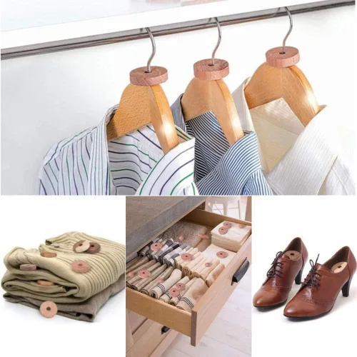 Miniatura 5 de Bloques de cedro para almacenamiento de ropa, colgantes 10 piezas y bolas, 20 piezas para almacenamiento en armario, 30