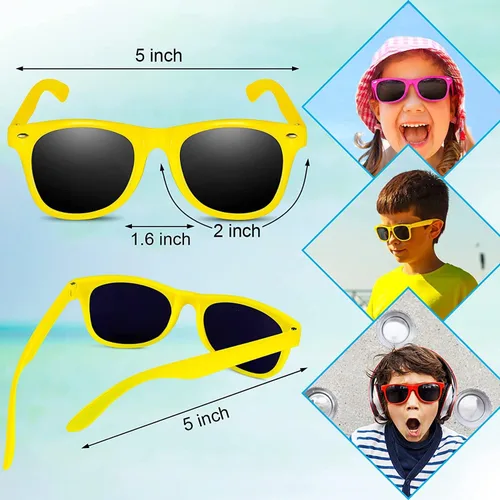 Miniatura 4 de GINMIC Gafas de sol para niños a granel, paquete de 36 lentes de sol para niños, regalos de fiesta, lentes de sol neón para niños y niñas, gran