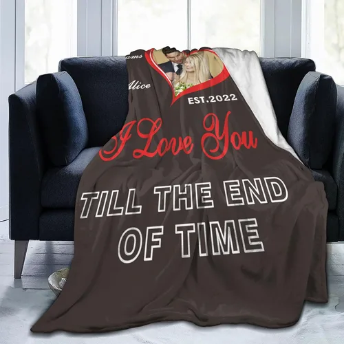 Miniatura 21 de JCETUNO Regalos personalizados de San Valentín para él y ella, mantas personalizadas con foto, mantas de fotos personalizadas, mantas de fotos