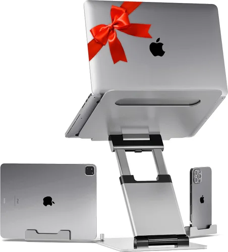 Miniatura 14 de Lifelong Soporte ergonómico ajustable para laptop para escritorio, altura de hasta 20 pulgadas, soporte elevador portátil para computadora portátil