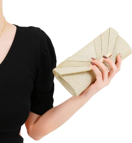 Miniatura 20 de Naimo Bolso de mano brillante para mujer, bolso de noche para fiesta, cóctel, boda, elegancia, sobre