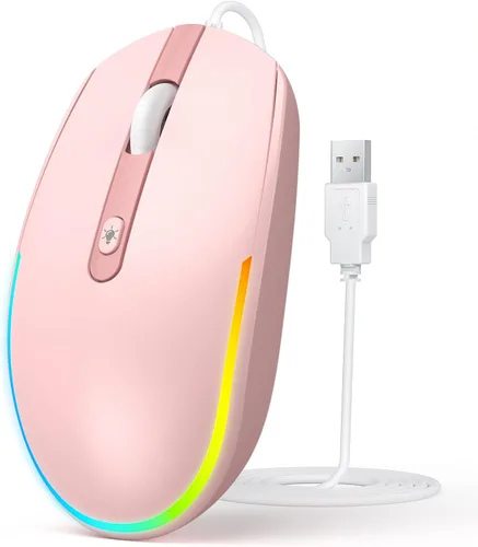 Miniatura 12 de seenda Ratón con cable - Ratones de computadora USB con cable con retroiluminación RGB LED óptico con cable USB adjunto para portátiles, portátiles