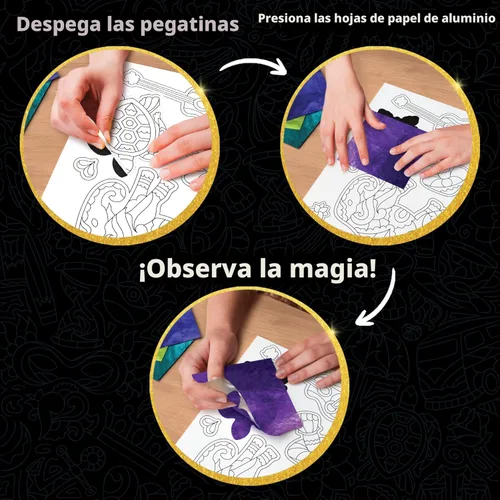 Miniatura 5 de Skillmatics Foil Fun - Bonitos patrones, 18 imanes de bricolaje sin desorden, actividad creativa colorida de fiesta, kits de manualidades, más de 60