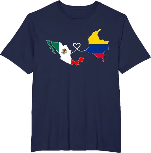 Miniatura 59 de Camiseta Half Colombian Half Mexican Flag Map DNA Mexico Colombia