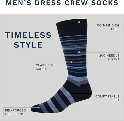 Miniatura 3 de Cole Haan Calcetines de cuello redondo con estampado de vestido para hombre (paquete de 3)