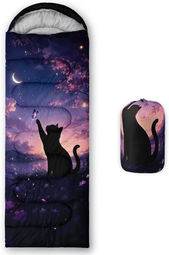 Miniatura 25 de QOOMO - Saco de Dormir para Acampar, para 3 Estaciones, Clima Cálido y Fresco, Ligero, Resistente al Agua, para Adultos y Niños, Equipo de Camping