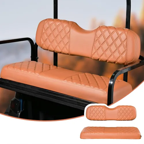 Fundas para Asiento de Carrito de Golf NOKINS Compatibles con Club Car Precedent/DS/EZGO RXV/TXT/Yamaha Drive, Almohada Trasera Estándar del Mercado