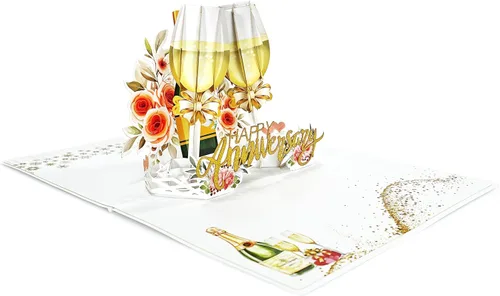 Miniatura 2 de CUTPOPUP - Tarjetas de aniversario desplegables, tarjeta de aniversario de boda 3D para él, esposa, marido, mamá, papá, tarjeta de cumpleaños, día
