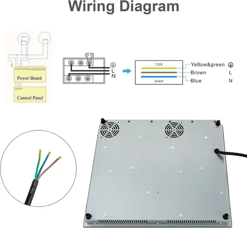 Miniatura 9 de Placa de cocción eléctrica de 4 quemadores de 110V, placa de cocción portátil de 23 pulgadas con pantalla LED, bloqueo de seguridad para niños