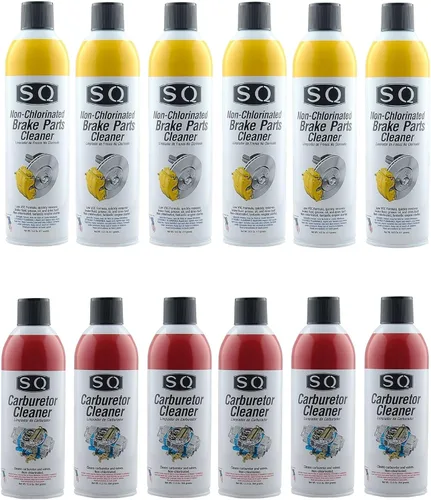 SQ 6 Limpiador de frenos sin cloro 14.5 OZ y 6 Limpiador de carburador 12.5 OZ, restricciones de estado Aplicar