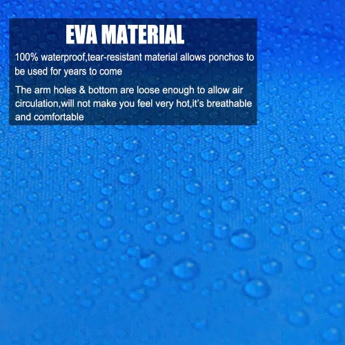 Miniatura 42 de Abrigos de lluvia (paquete de 2) – Ponchos de lluvia reutilizables de EVA para adultos, chaquetas impermeables para hombres y mujeres