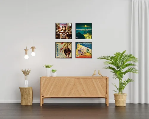 Miniatura 6 de Marco negro para álbum de discos de música, paquete de 2, marco brillante de 12.5 x 12.5 pulgadas de alto, hecho para mostrar portadas de álbumes