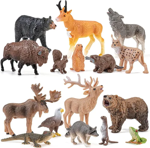 Miniatura 11 de 6 piezas de juguetes de animales para niños pequeños, juguetes sensoriales, lindas figuras de animales de granja, juguetes de mascotas de bolsillo