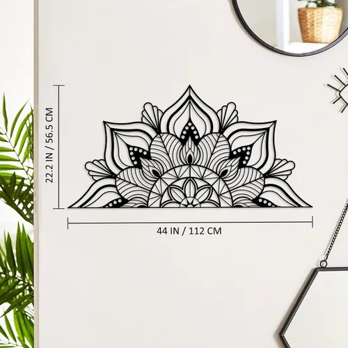 Miniatura 2 de ESTART Arte de Pared de Metal Grande Mandala, Decoración de Pared Única de Flor de Loto, Adecuada para Decoración de Oficina y Hogar en Interiores
