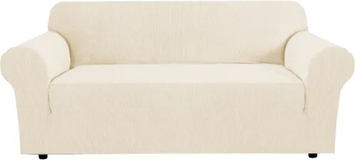 Miniatura 36 de H.VERSAILTEX Fundas elásticas para sofá, fundas de sofá para perros, fundas para sofá de 3 asientos con tela jacquard gruesa a cuadros con parte